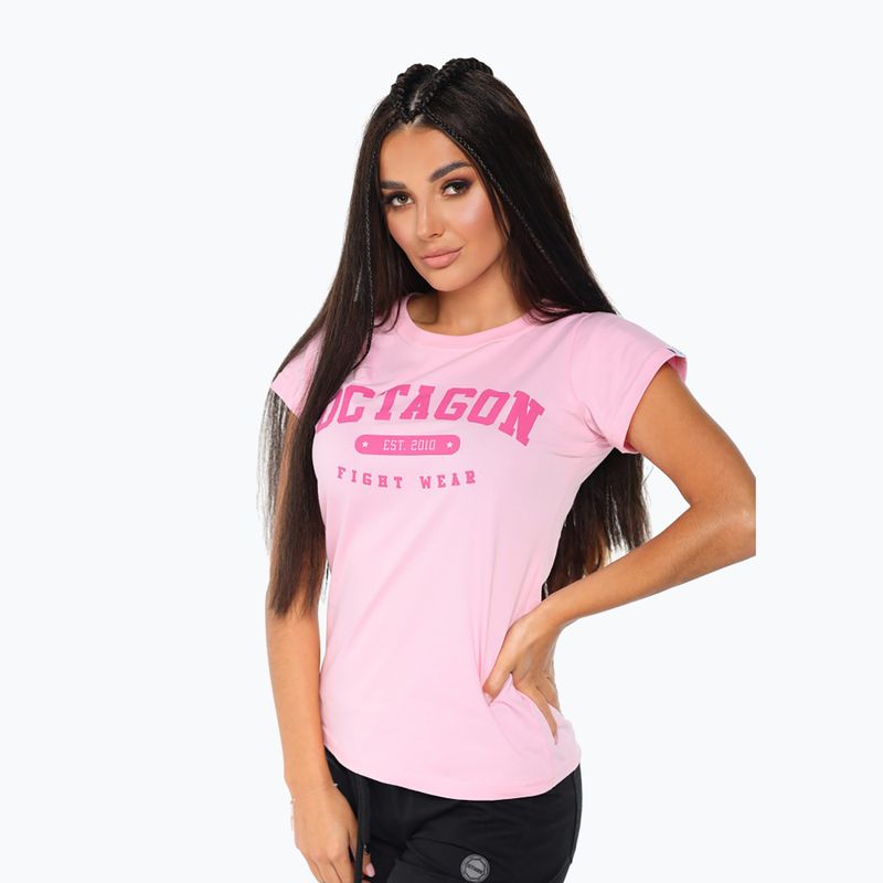 Maglietta da donna Octagon est. 2010 rosa
