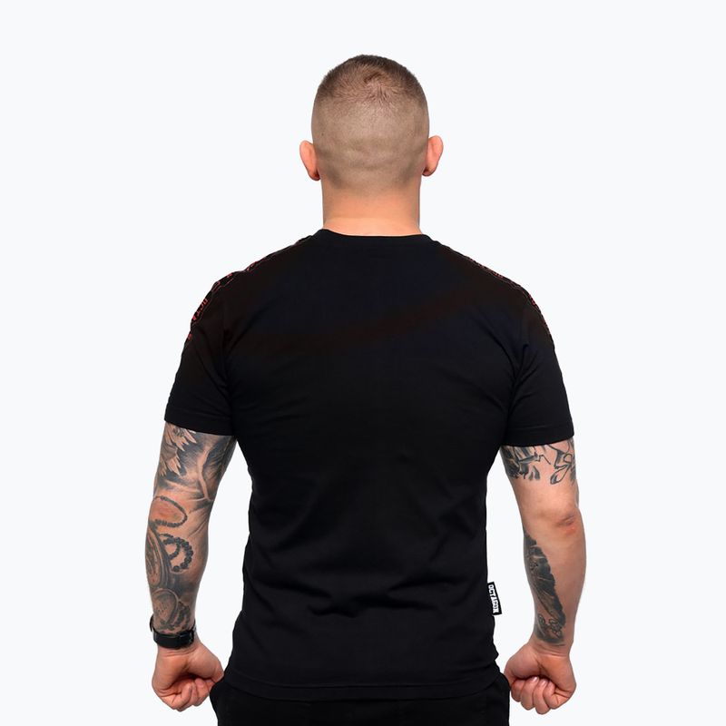 T-shirt da uomo Octagon Stripe black/red 2