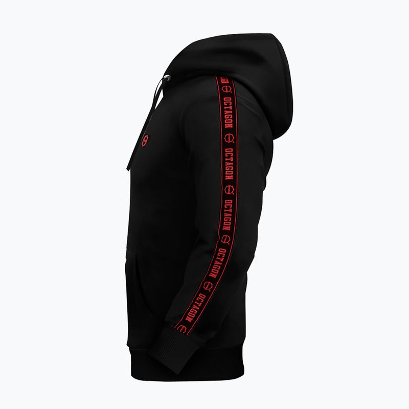 Felpa da uomo Octagon Stripe Hoodie black/red 3