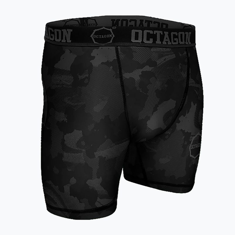 Pantaloncini a compressione da uomo Octagon Camo Night nero 3