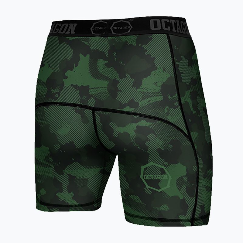 Pantaloncini a compressione Octagon Camo Forest kaki da uomo 2