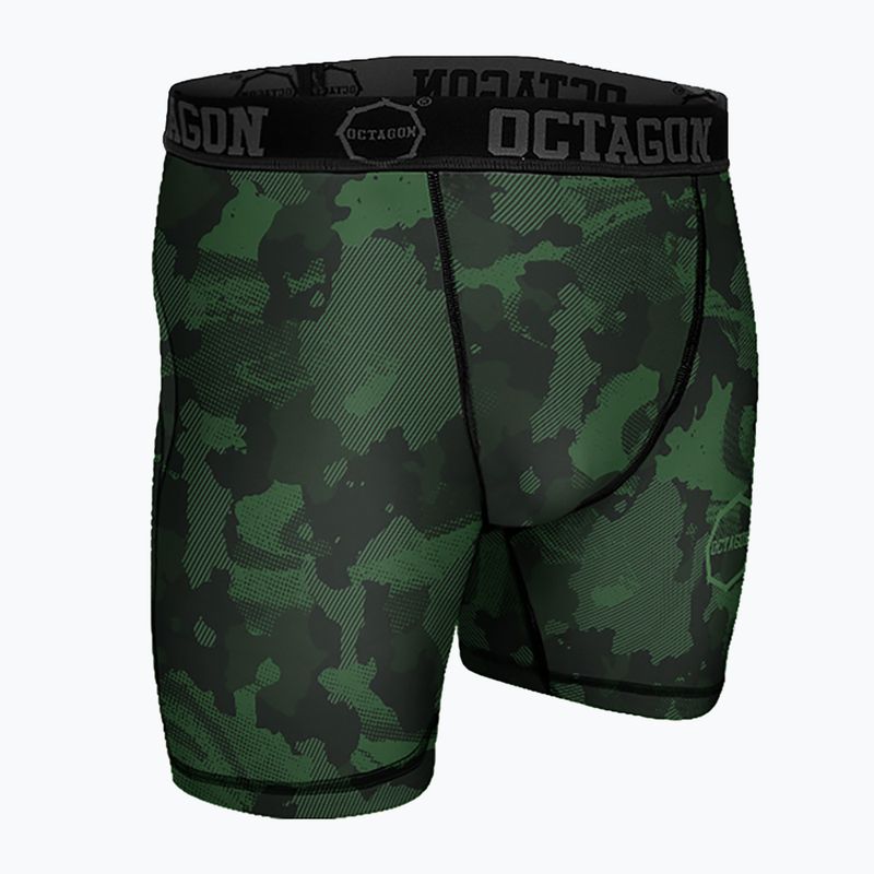 Pantaloncini a compressione Octagon Camo Forest kaki da uomo 3