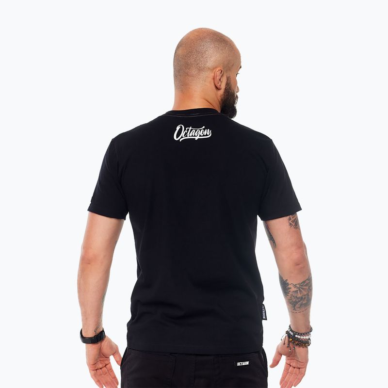 Maglietta Octagon Retro da uomo, nero 2