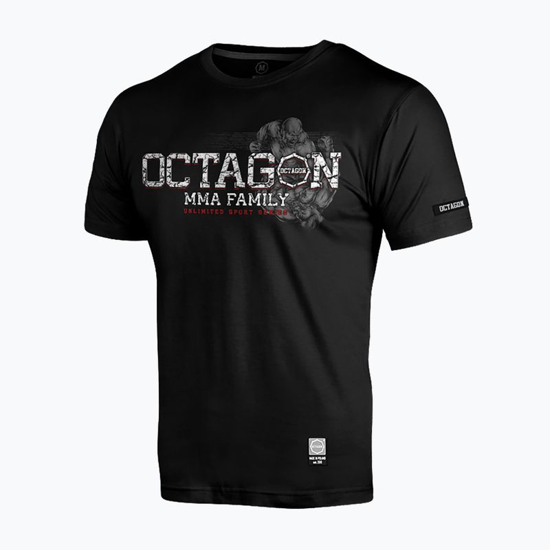 Maglietta da uomo nera della famiglia Octagon MMA