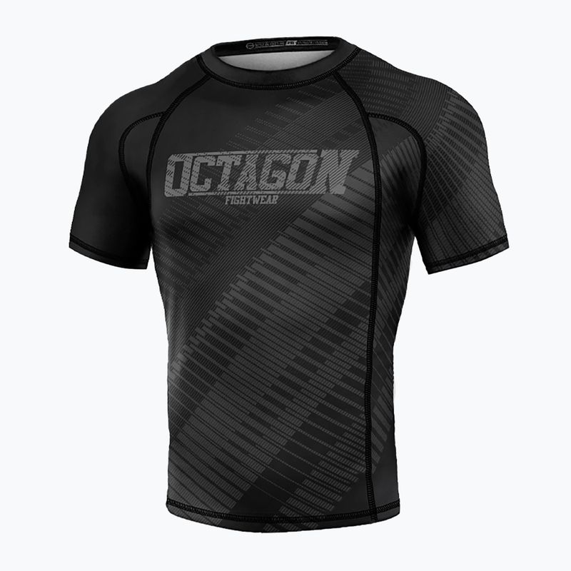 Octagon Blocks Premium Rashguard da uomo nero