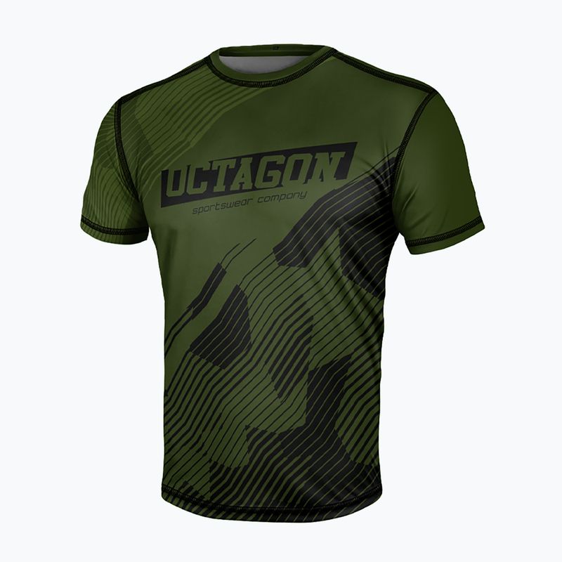 Maglietta Octagon Broken Line da uomo, oliva