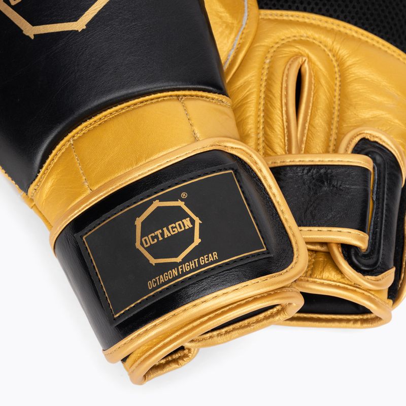 Guantoni da boxe Octagon Prince nero/oro 5