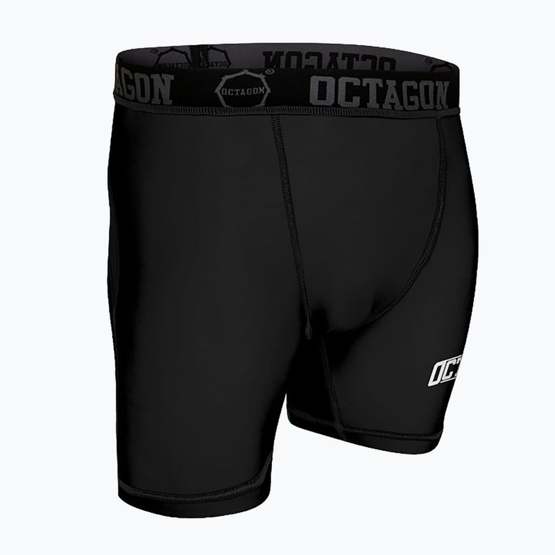 Pantaloncini a compressione Octagon Fight Wear da uomo, bianco/nero 3