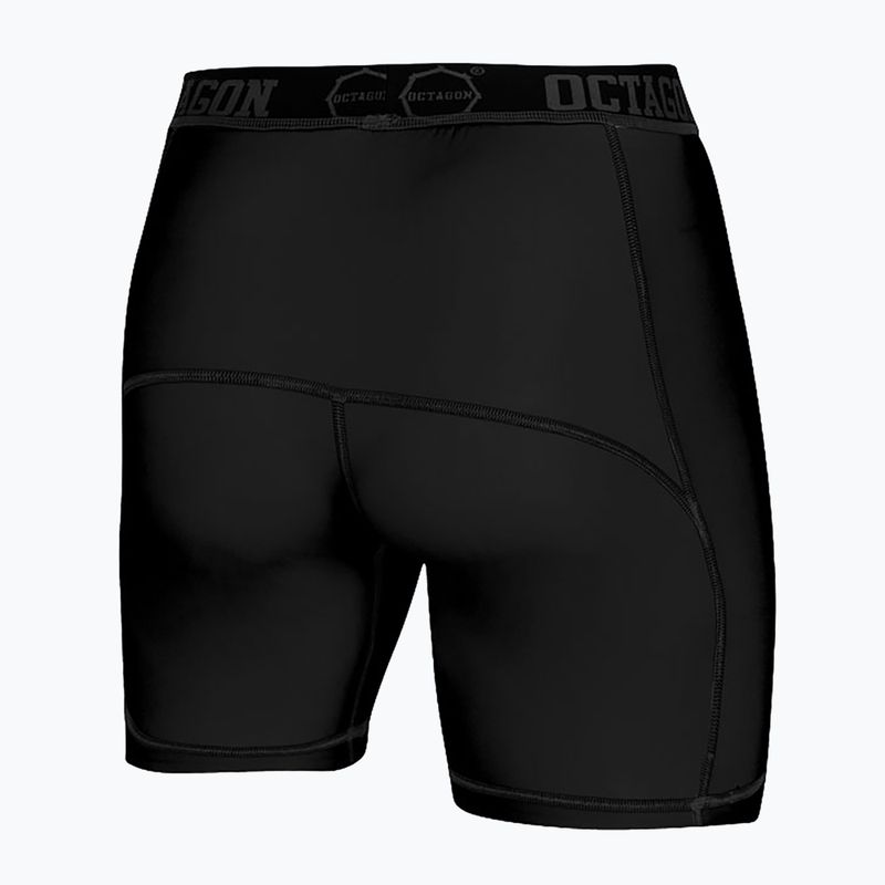 Pantaloncini a compressione da uomo Octagon Logo nero/bianco 2