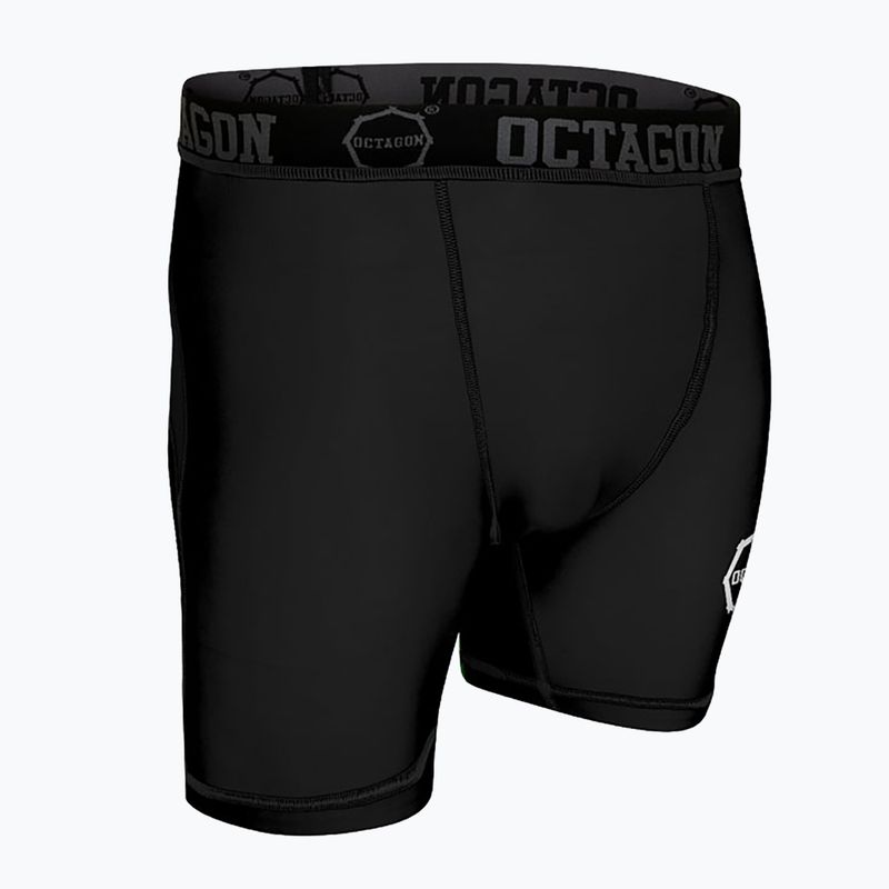 Pantaloncini a compressione da uomo Octagon Logo nero/bianco 3