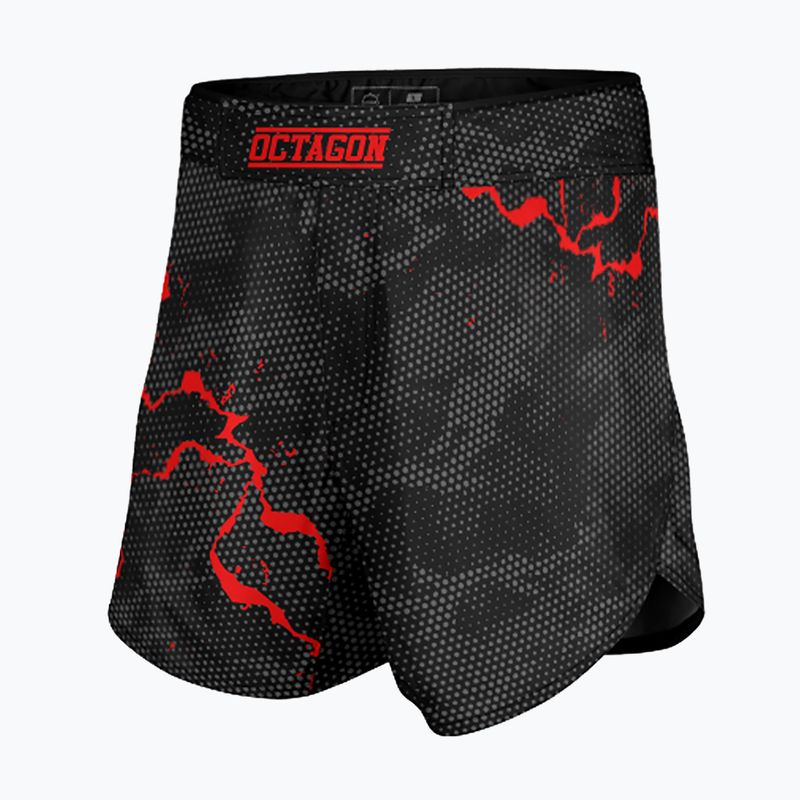 Pantaloncini da allenamento da uomo Octagon Marble Camo MMA camo rosso 4