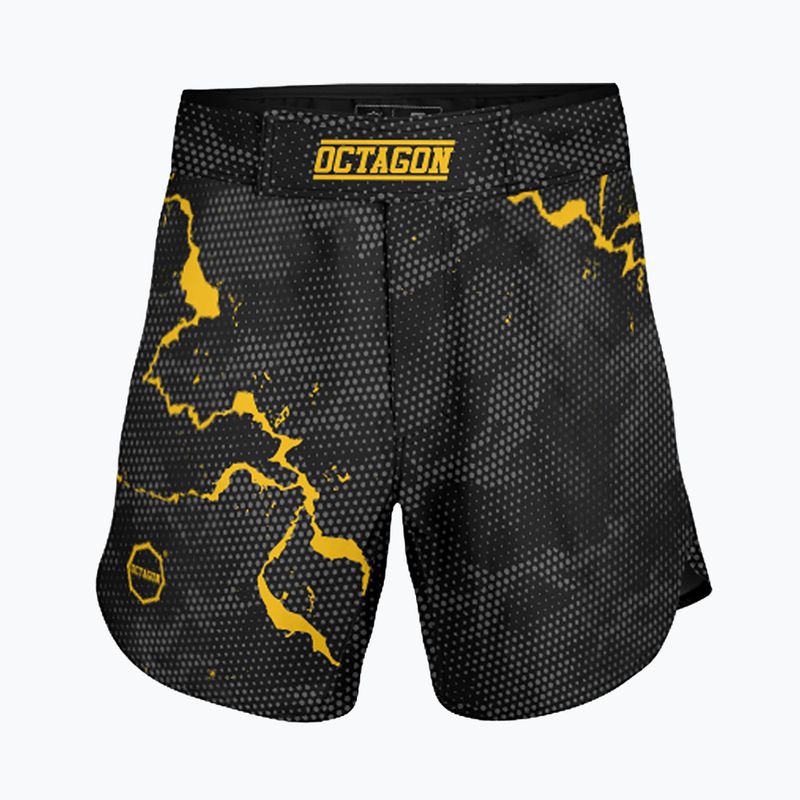 Pantaloncini da allenamento da uomo Octagon Marble Camo MMA giallo camo