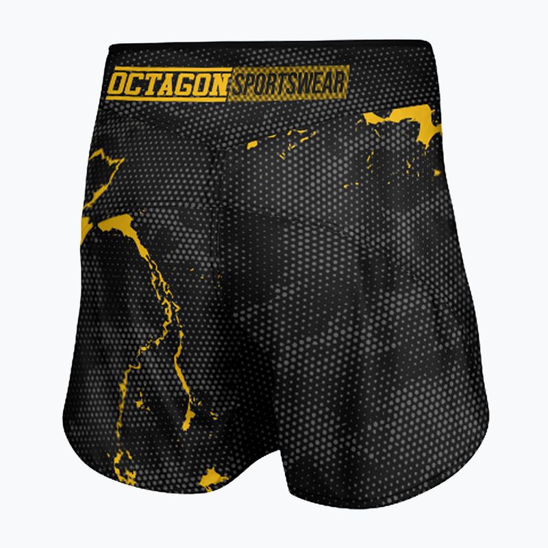 Pantaloncini da allenamento da uomo Octagon Marble Camo MMA giallo camo 2