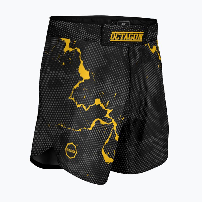 Pantaloncini da allenamento da uomo Octagon Marble Camo MMA giallo camo 4