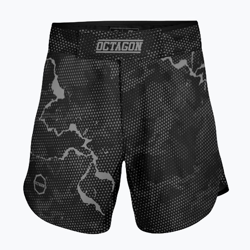 Pantaloncini da allenamento da uomo Octagon Marble Camo MMA grigio camo