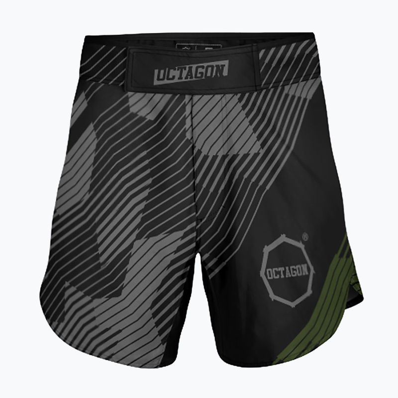 Pantaloncini da allenamento Octagon Broken Line MMA da uomo, nero