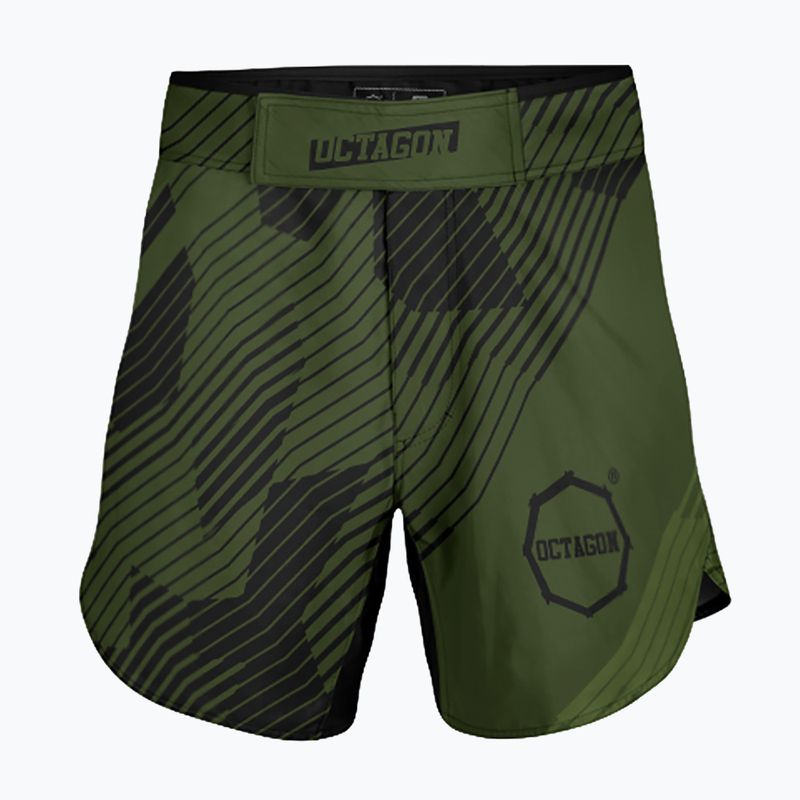 Pantaloncini da allenamento Octagon Broken Line MMA da uomo oliva