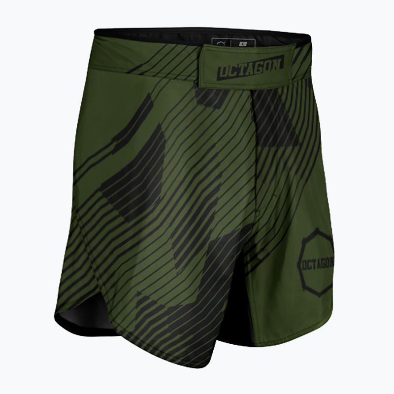 Pantaloncini da allenamento Octagon Broken Line MMA da uomo oliva 4