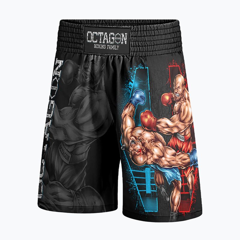 Pantaloncini da boxe da uomo Octagon Boxing Family nero/multicolore