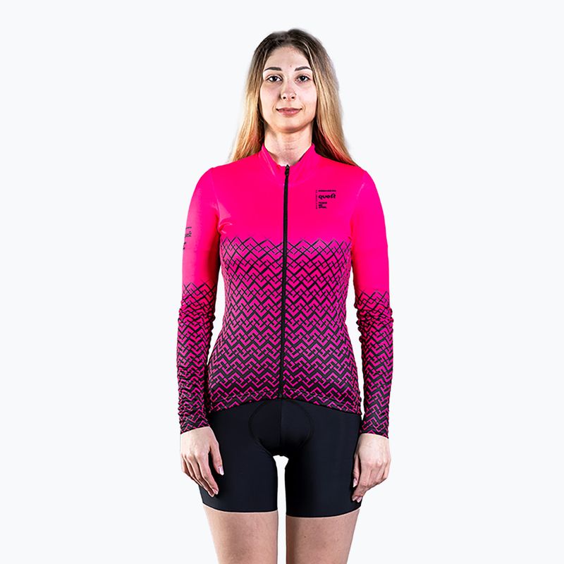 Felpa ciclismo donna Quest Limone magenta
