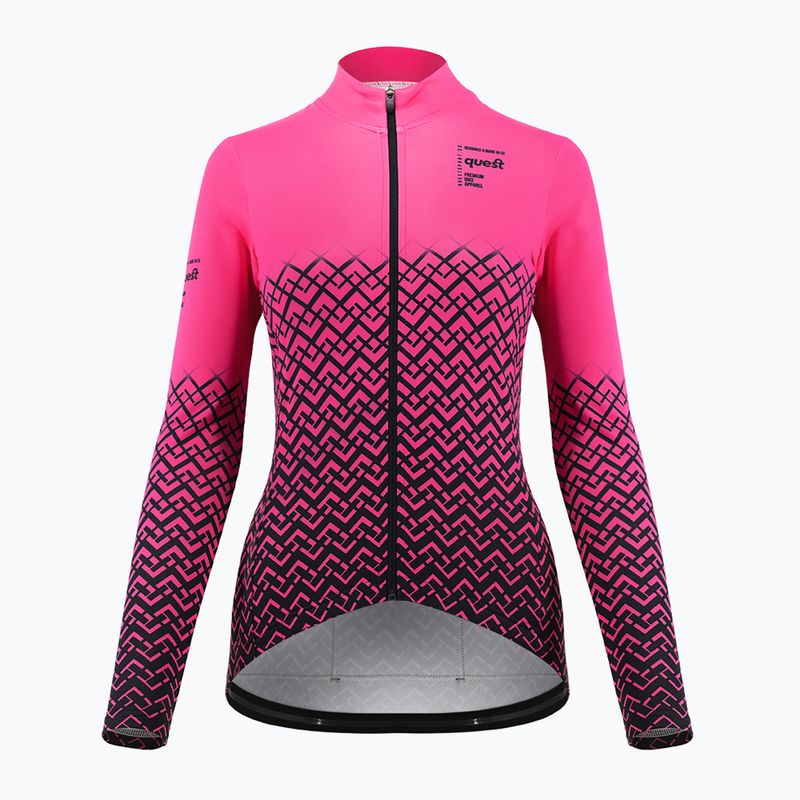 Felpa ciclismo donna Quest Limone magenta 3