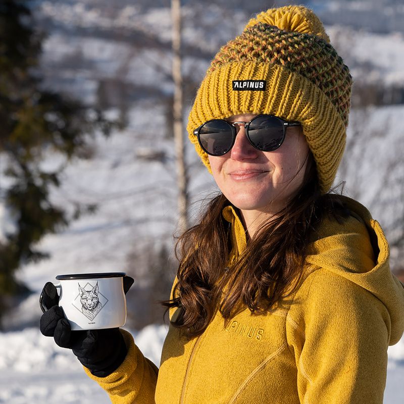 Tazza da viaggio Alpinus Enamelled White Lynx 6