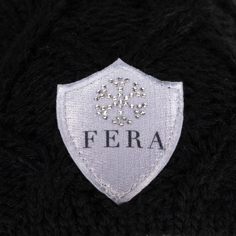 Berretto invernale da donna FERA Equestrian Swarovski Snowflake nero 3