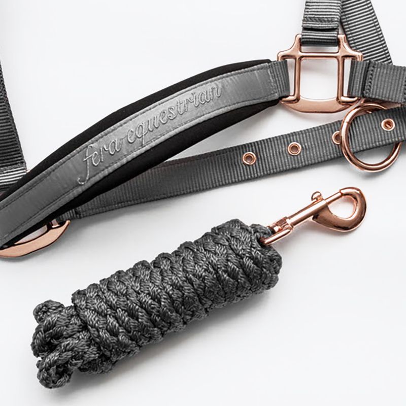 FERA Equestrian Basic Cavezza integrale grigia per cavalli 2
