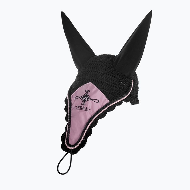 FERA Paraorecchie per cavalli Lamina nero/rosa