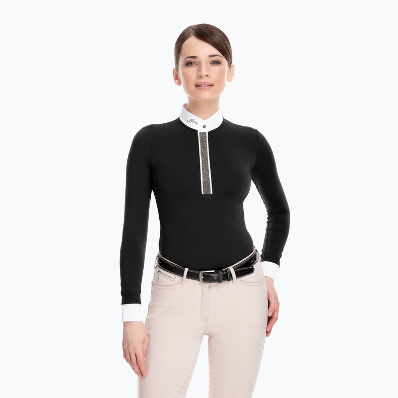 Camicia da competizione a manica lunga da donna FERA Equestrian Stardust nero