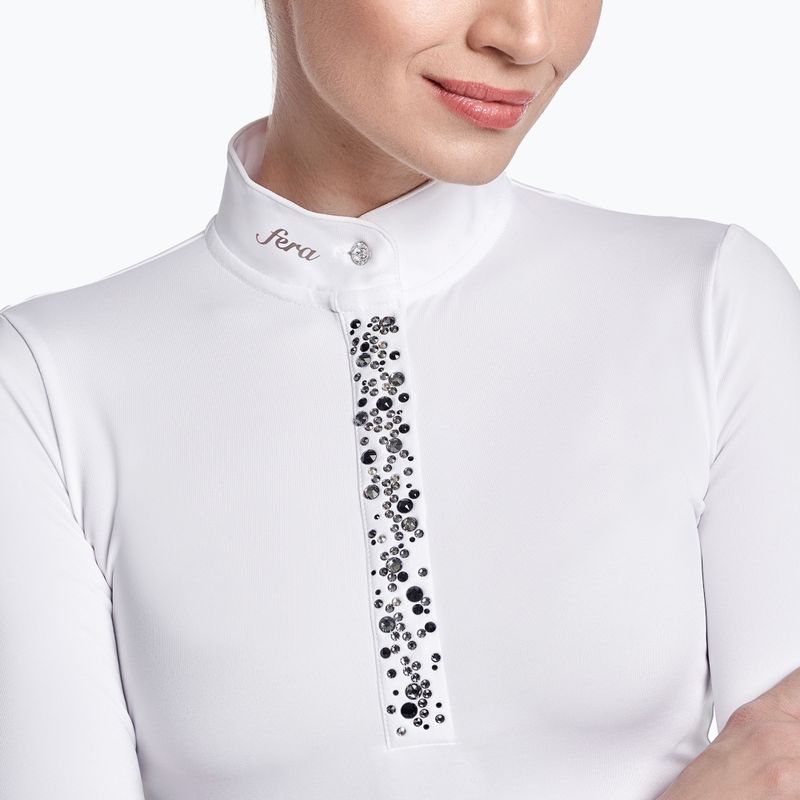 Camicia da competizione a maniche lunghe da donna FERA Equestrian Nebula bianco 2