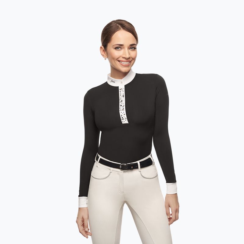 Camicia da competizione FERA Equestrian Nebula a manica lunga da donna, nero