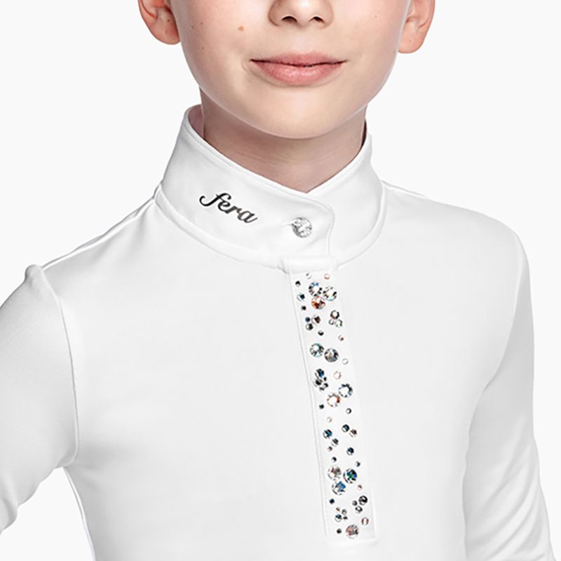 FERA Equestrian camicia da competizione da bambino bianco/azzurro 2