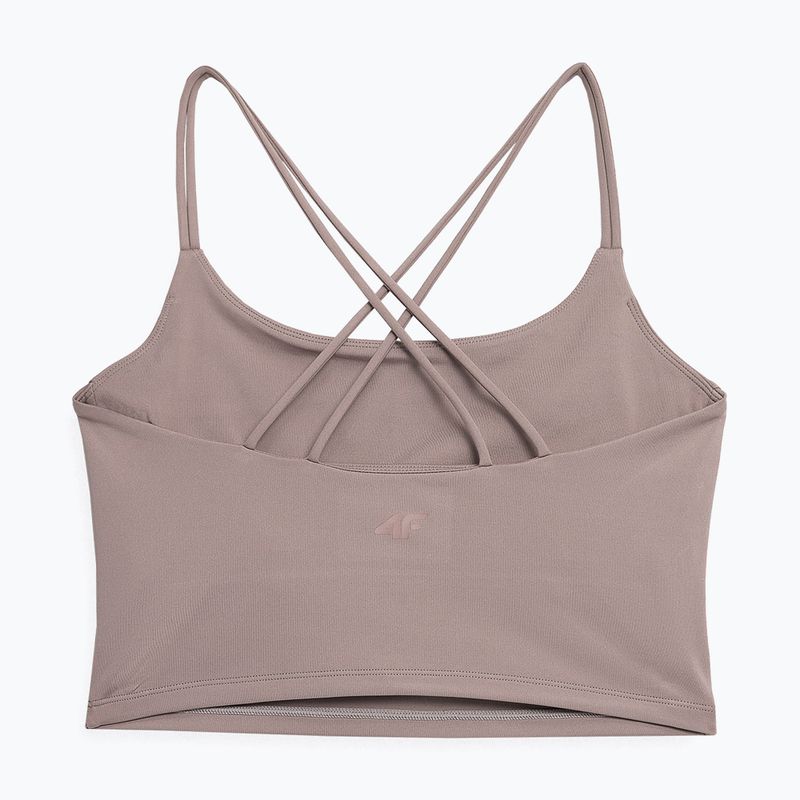 Top yoga donna 4F F270 marrone chiaro 4