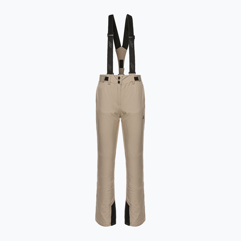 Pantaloni da sci da donna 4F F400 marrone chiaro 3
