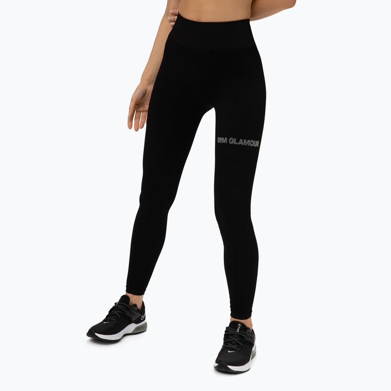Leggings da allenamento donna Gym Glamour Push Up nero