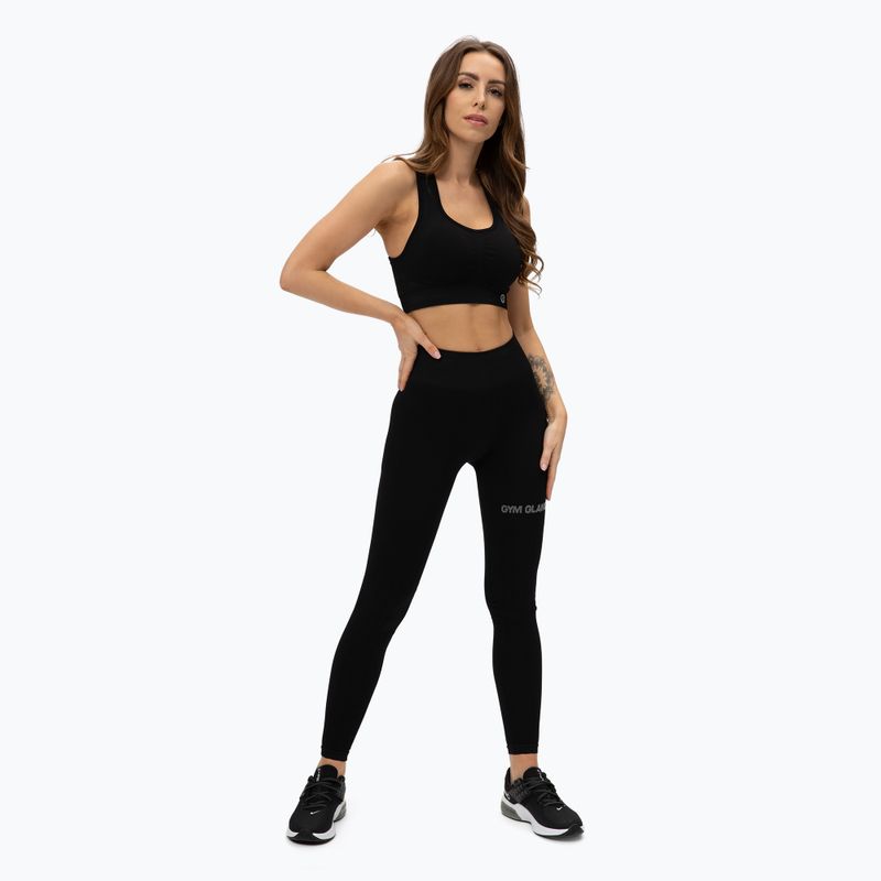 Leggings da allenamento donna Gym Glamour Push Up nero 2