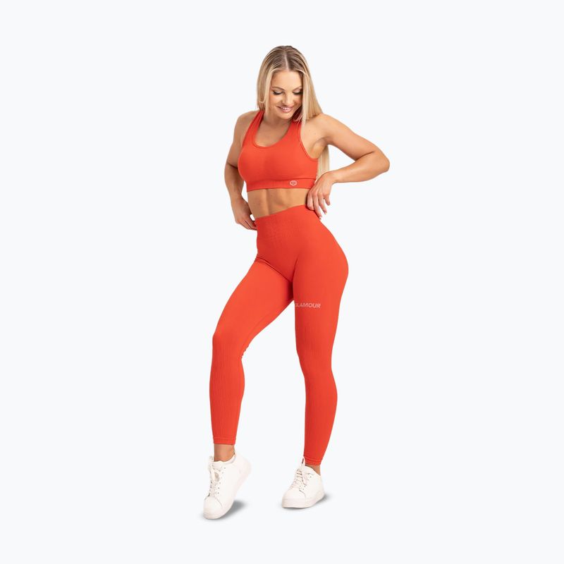 Leggings da allenamento donna Gym Glamour Push Up corallo 17