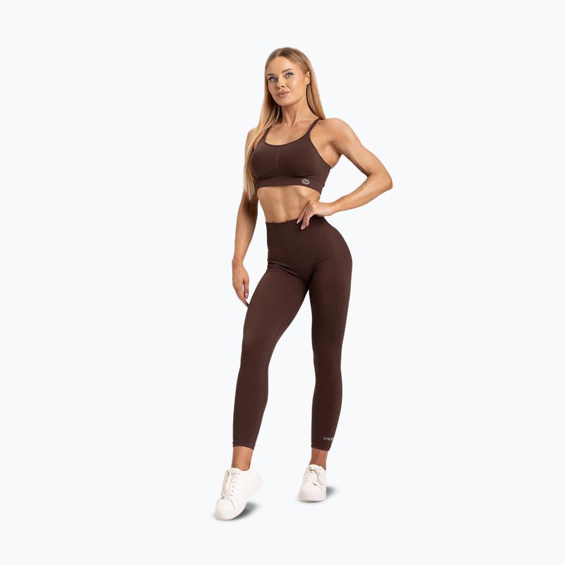 Leggings allenamento donna Gym Glamour Push Up cioccolato 2