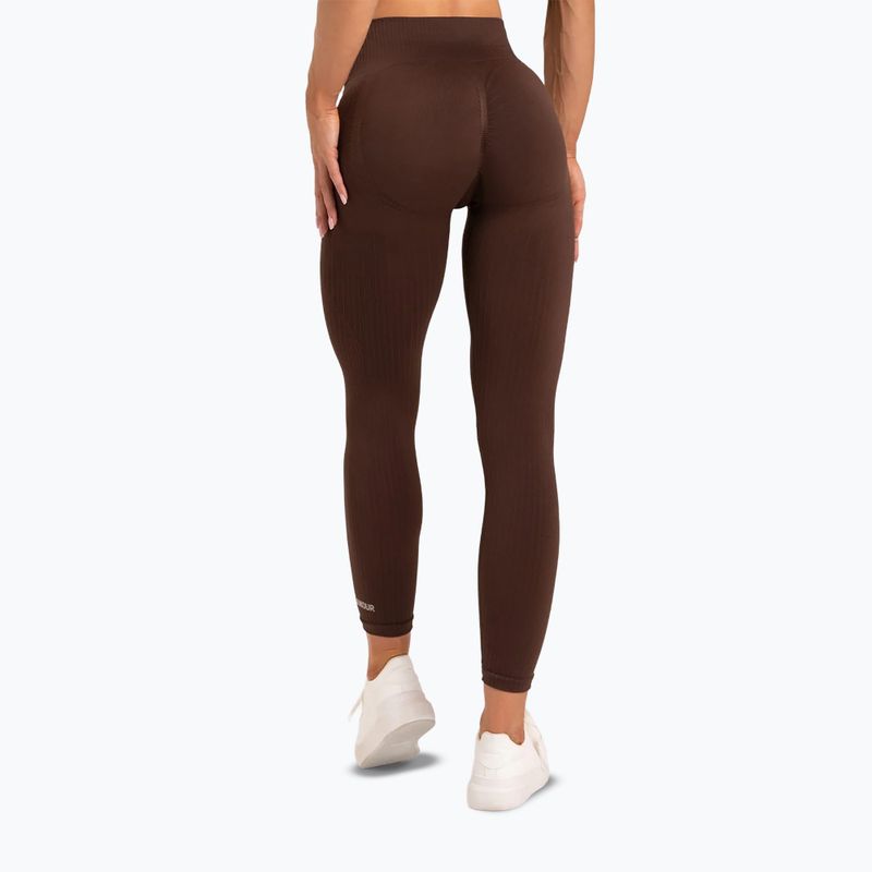 Leggings allenamento donna Gym Glamour Push Up cioccolato 3