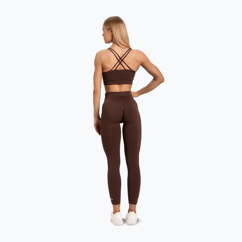 Leggings allenamento donna Gym Glamour Push Up cioccolato 4