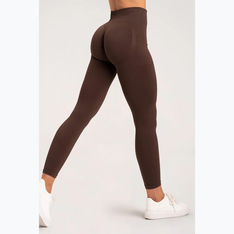 Leggings allenamento donna Gym Glamour Push Up cioccolato 6