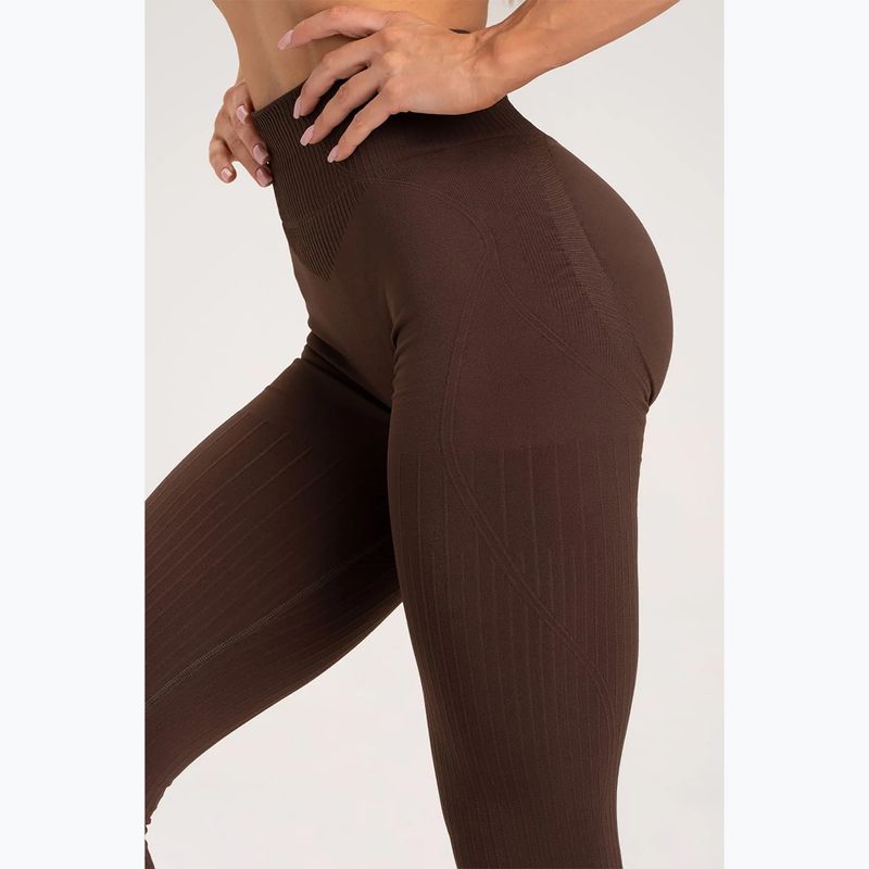 Leggings allenamento donna Gym Glamour Push Up cioccolato 7