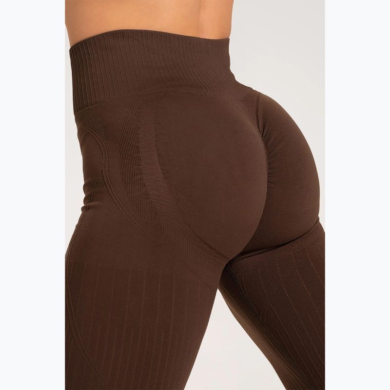 Leggings allenamento donna Gym Glamour Push Up cioccolato 8