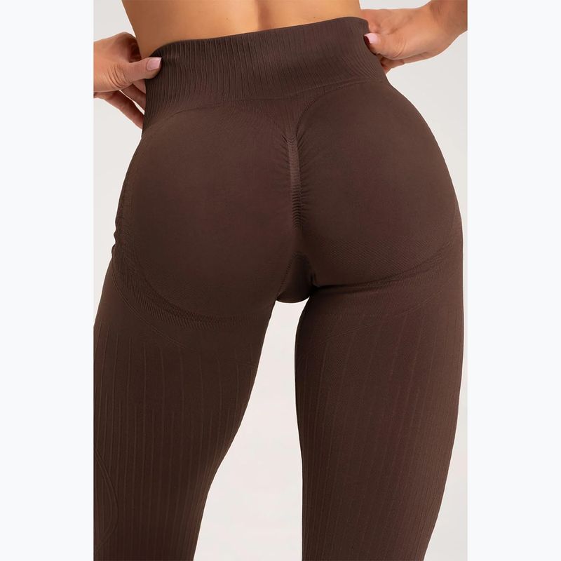 Leggings allenamento donna Gym Glamour Push Up cioccolato 9