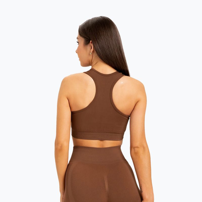 Reggiseno fitness Gym Glamour Push Up cioccolato 2