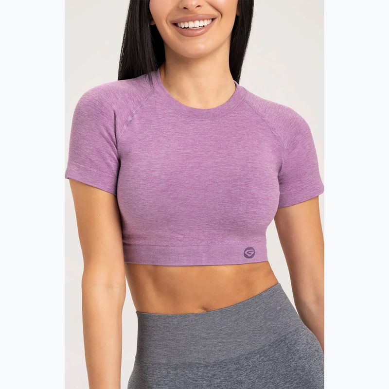 Maglietta da allenamento donna Gym Glamour Seamless Rashguard lilla 3