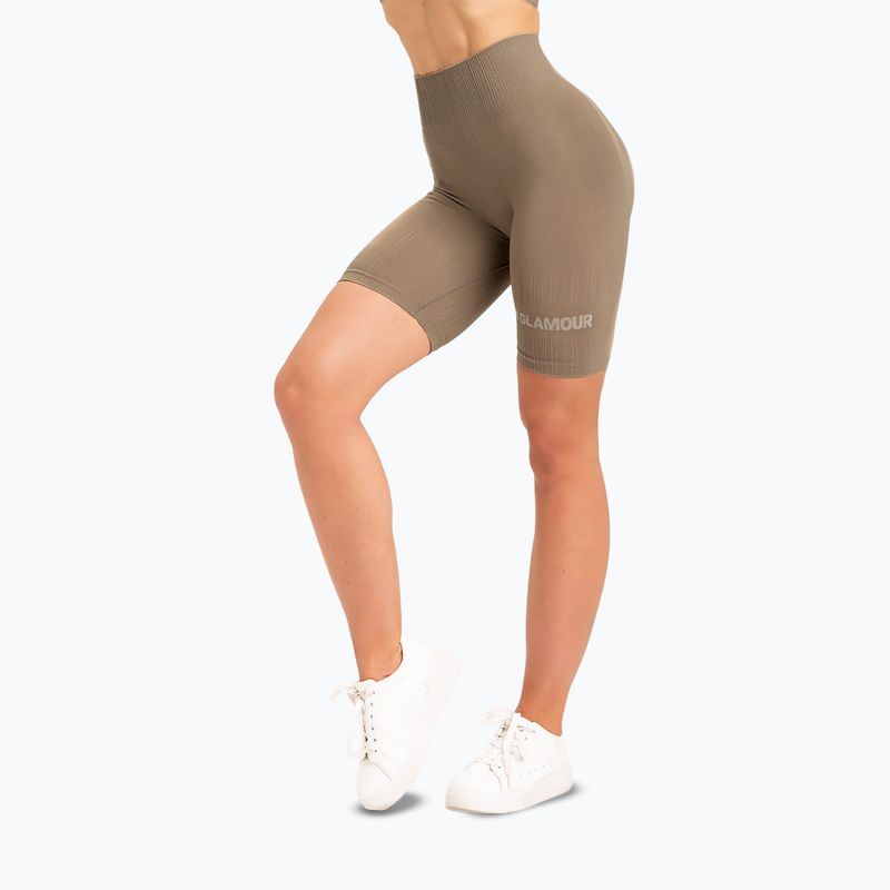 Pantaloncini da allenamento donna Gym Glamour Push Up nude 11