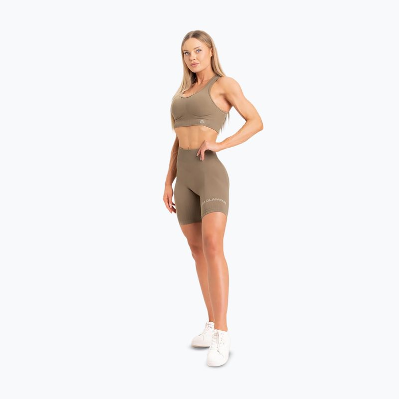 Pantaloncini da allenamento donna Gym Glamour Push Up nude 12