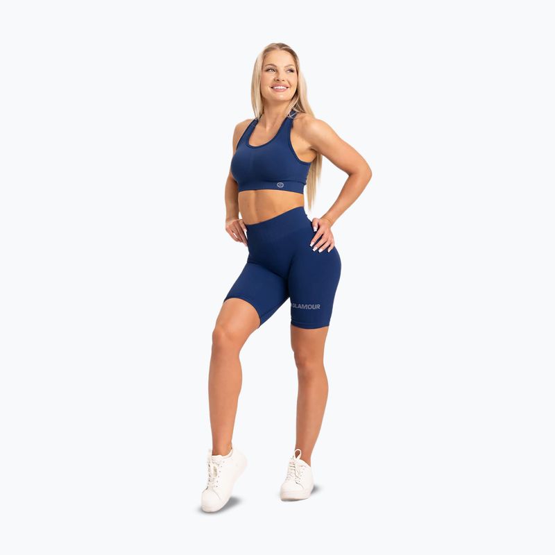Pantaloncini da allenamento da donna Gym Glamour Push Up classici blu 12